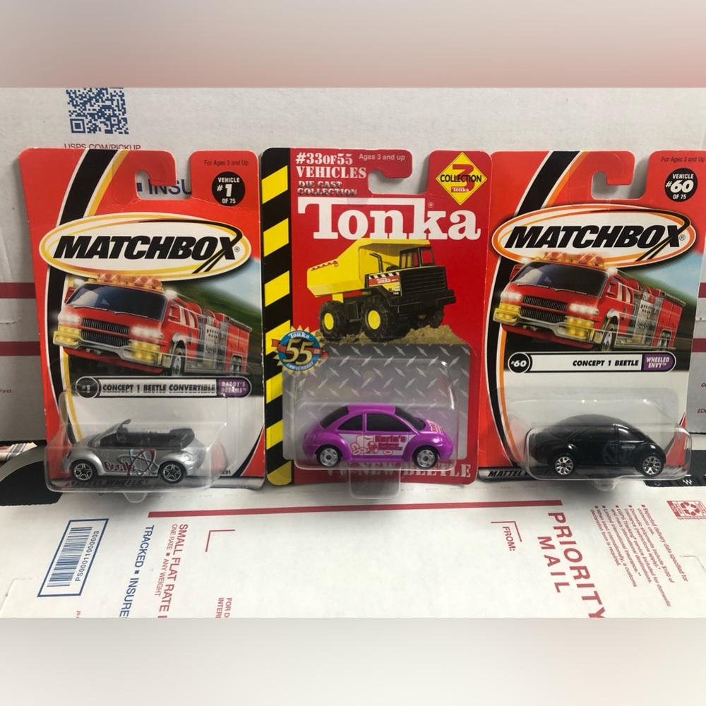 VW New Beetle concept 1 die cast 3 nip cars from 2001 and 2002